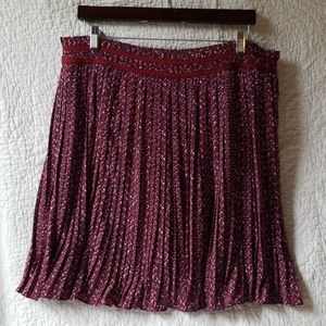 Burgundy pleated skirt
